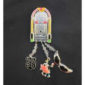 Rare Vintage Jukebox Enamel Brooch